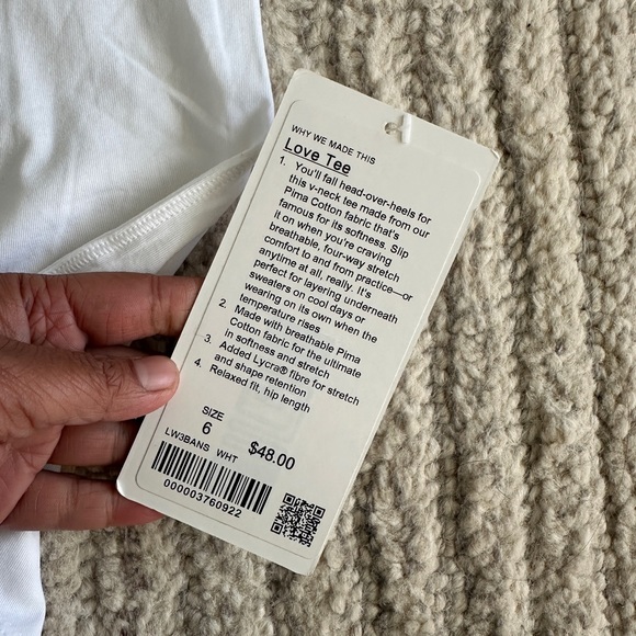 Lululemon Love Tee, Sz 6, NWT - Picture 8 of 9